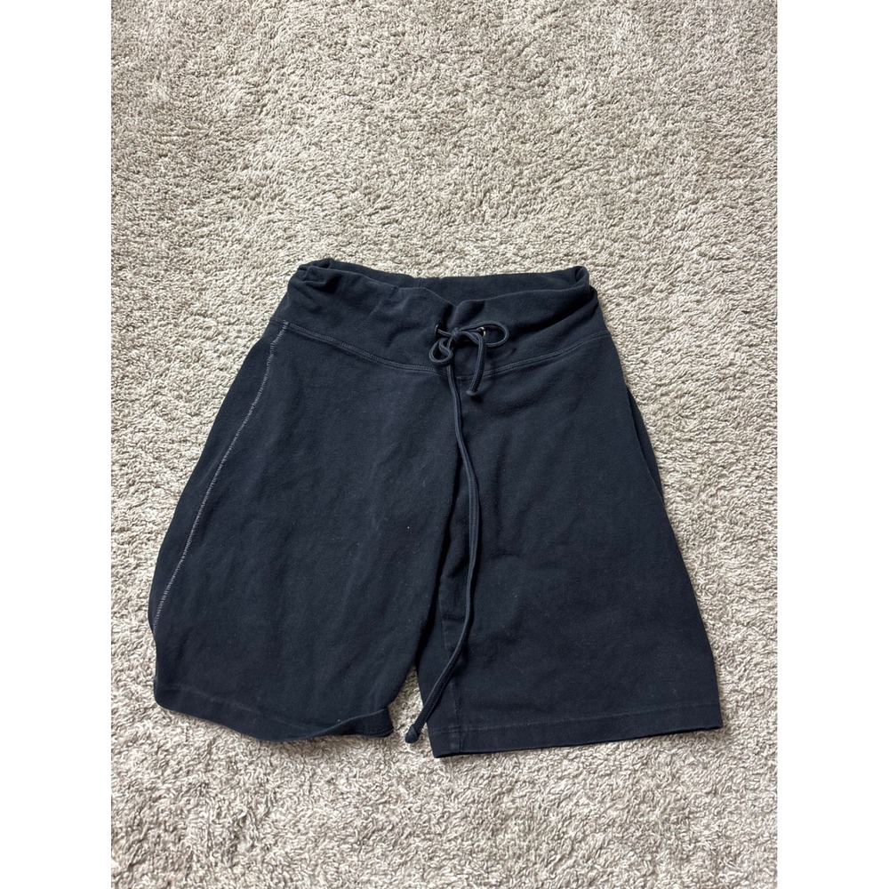So Sporty Women Black Drawstring Athletic Shorts Size S Cotton Spandex USA Made
